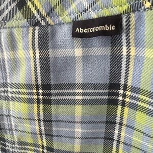 Y2k Abercrombie Plaid Skirt Preppy Mini Pleated Blue Size 2 Clueless Vintage